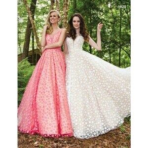 Colors Polka Dot Ballgown Prom Dress Coral/Nude 1825